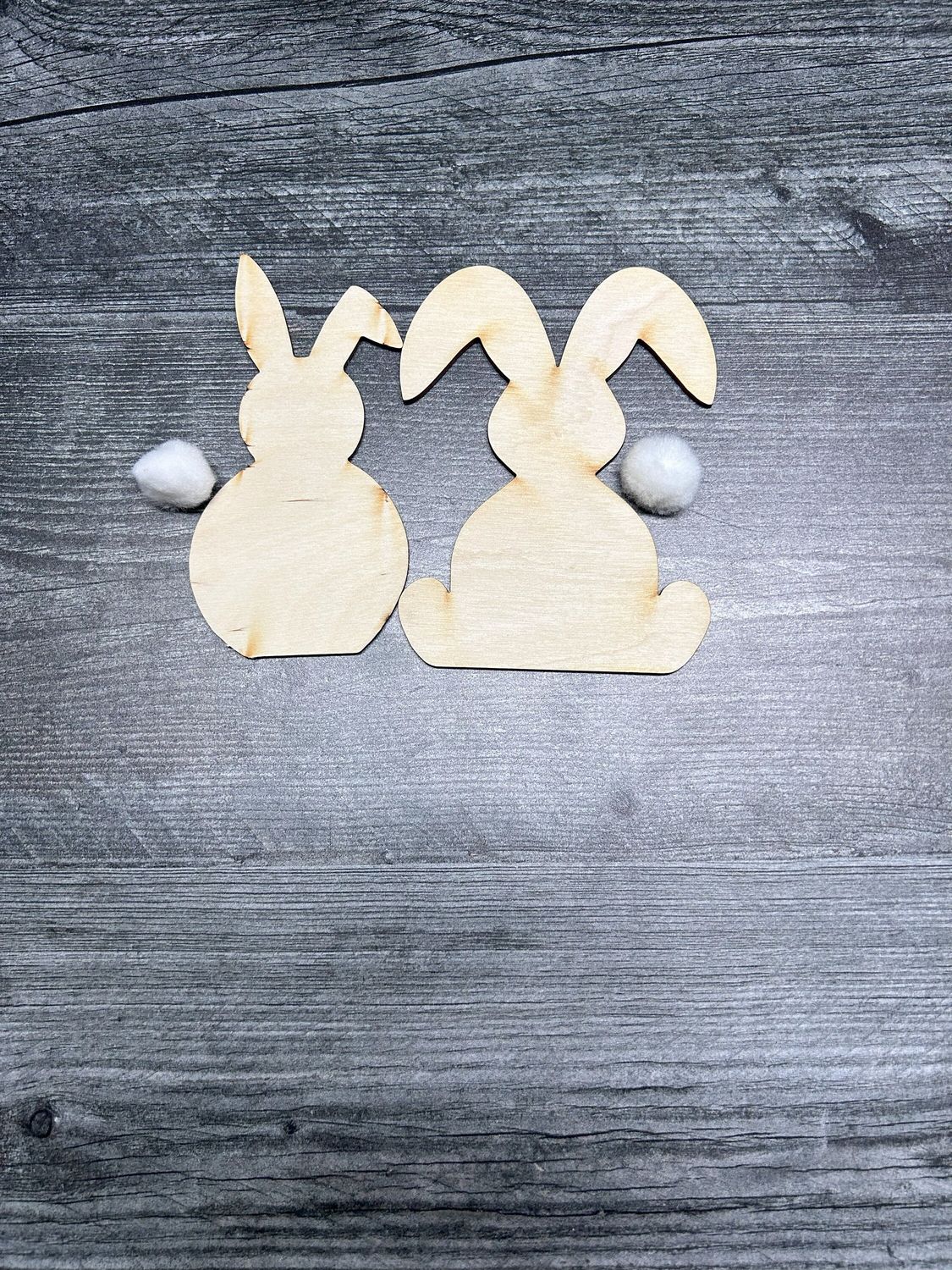 Unfinished Wood Floppy Ear &amp; Fluffy Tail Bunny Rabbit Kit