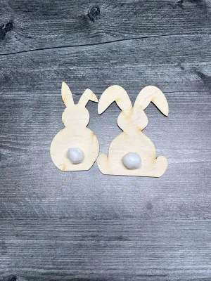 Unfinished Wood Floppy Ear & Fluffy Tail Bunny Rabbit Kit
