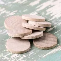 1" Unfinished Wood Round Disc Cutouts