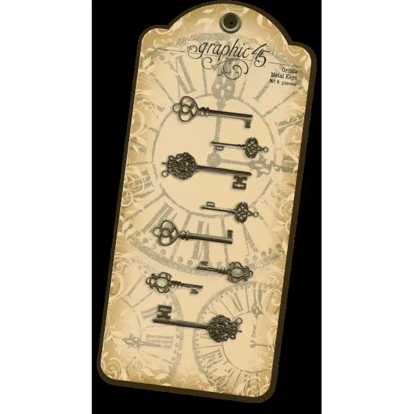 Decorative Ornate Metal Keys - Graphic 45 - G45 Staples