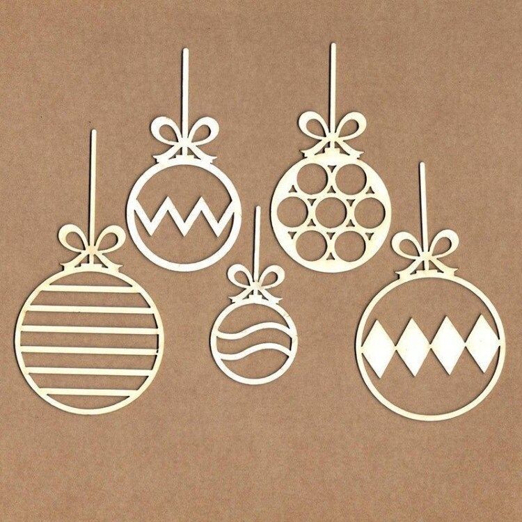 Christmas Balls Chipboard Pieces - Kora Projects