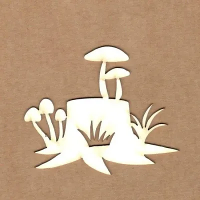 Stump With Mushrooms Chipboard Pieces - Kora Projects