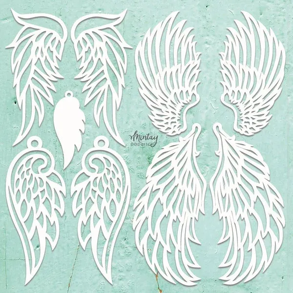 Angel Wings Set Chipboard - Mintay