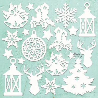 Christmas Mix Chipboard Pieces - Mintay
