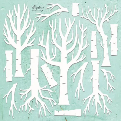 Trees Chipboard Pieces - Mintay