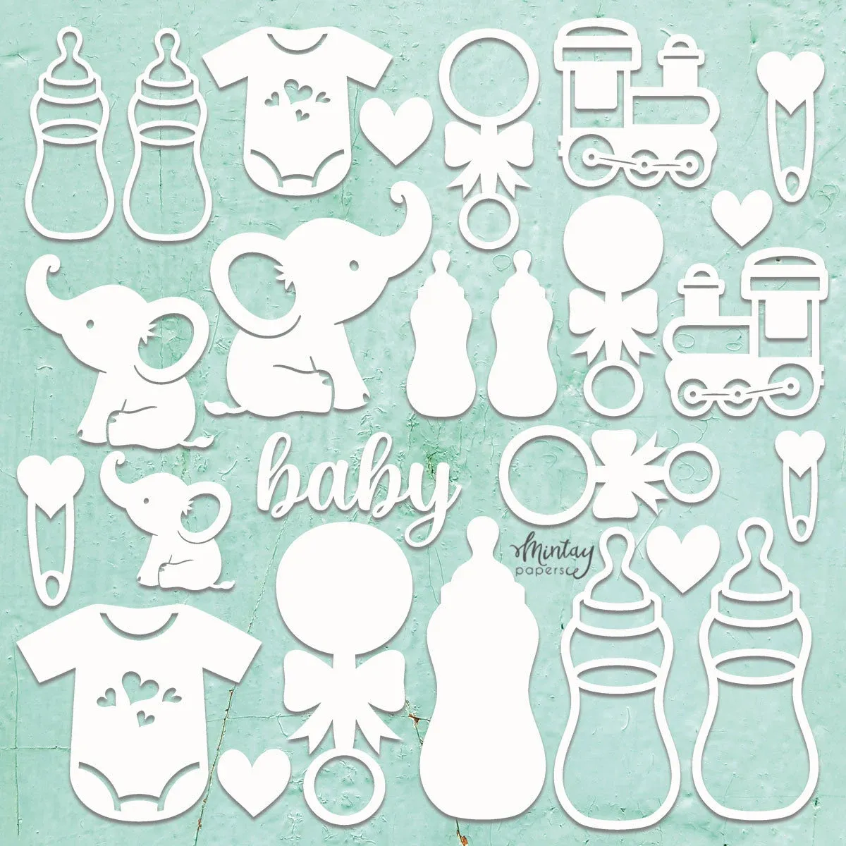 Baby Set Chipboard - Mintay