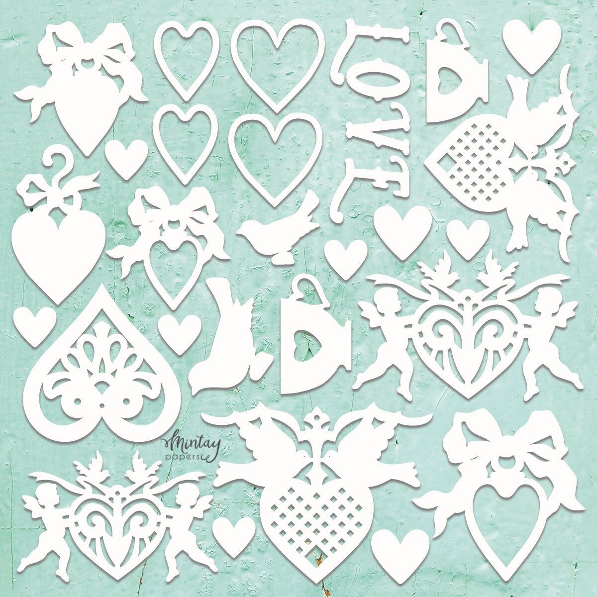 Love Set Chipboard - Mintay