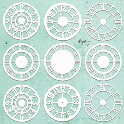 Clocks Set Chipboard - Mintay