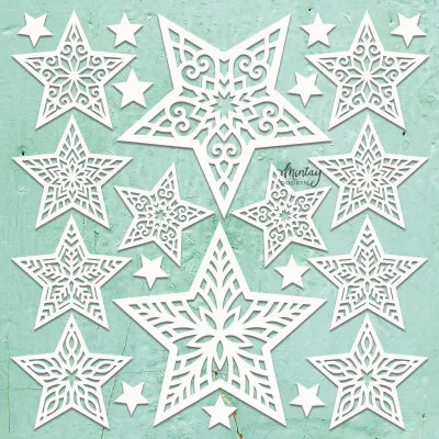 Christmas Stars Chipboard Pieces - Mintay
