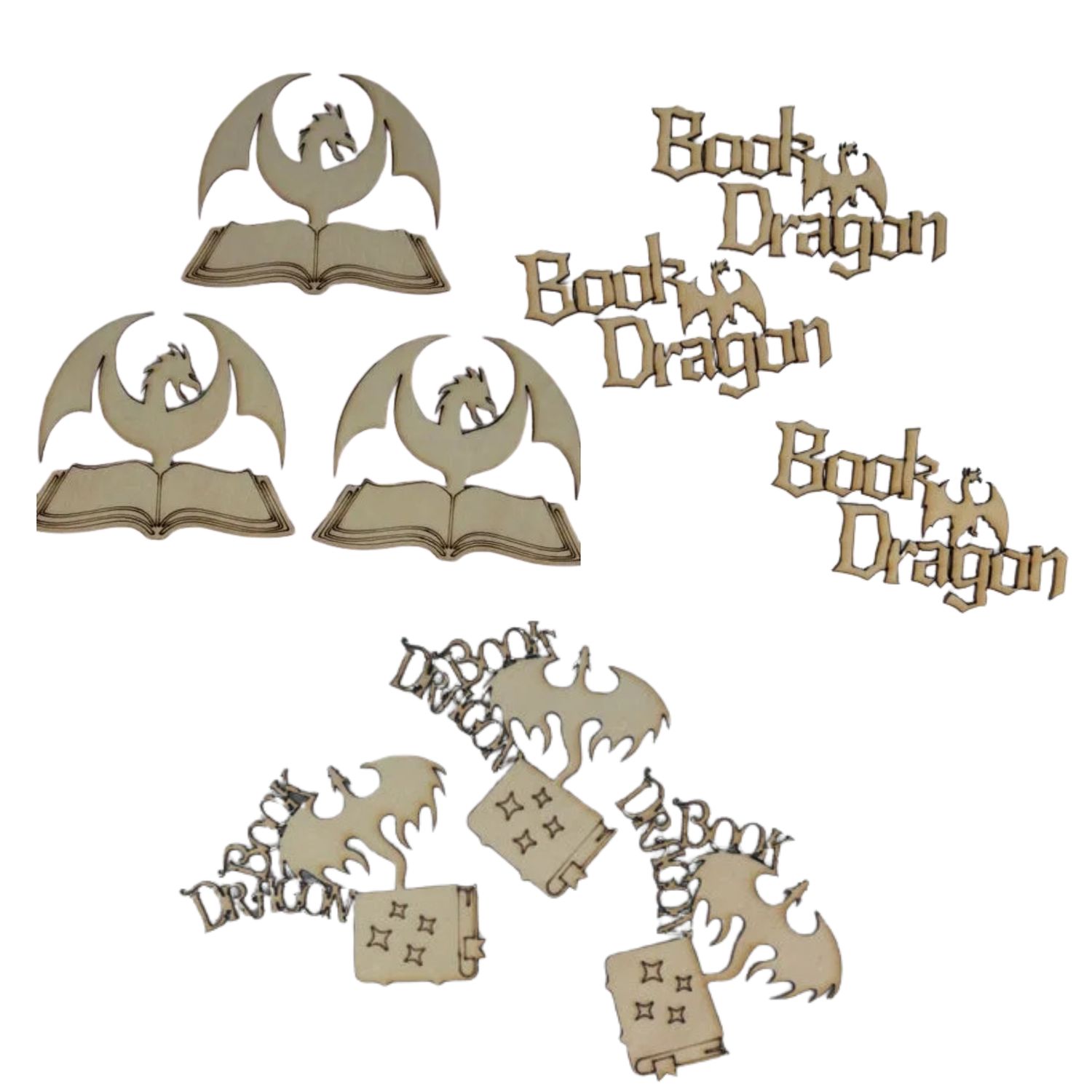 Book Dragon - Wood Cut Out