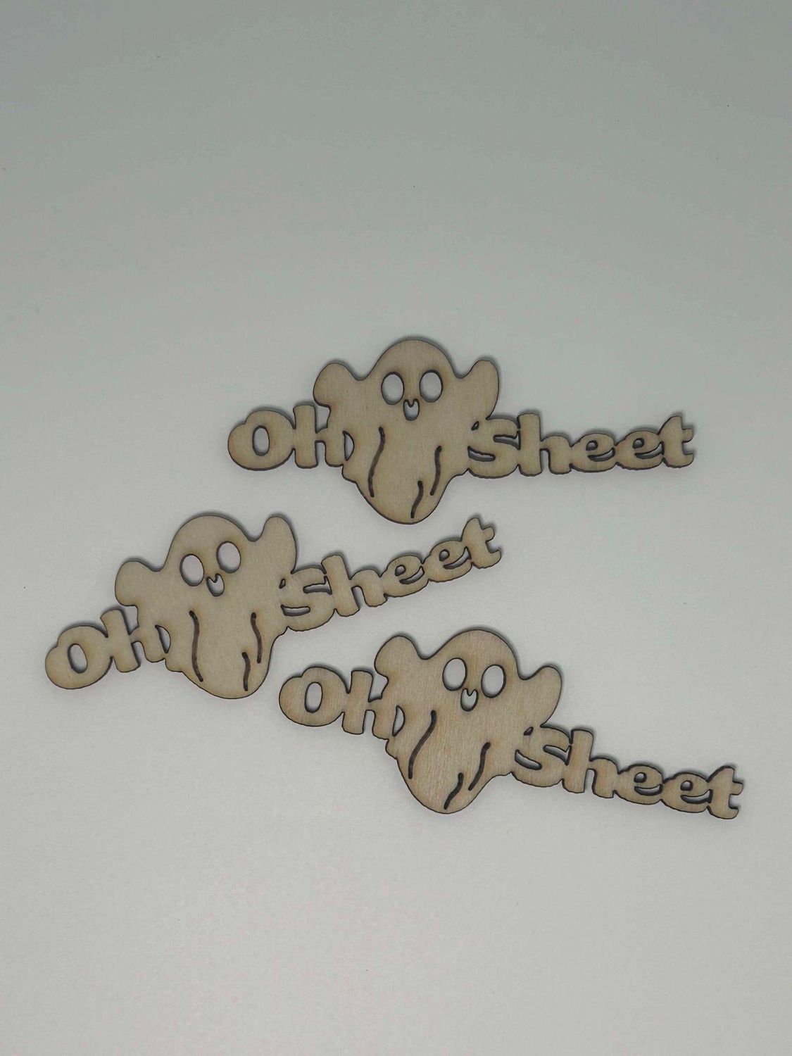 Oh Sheet w/ Ghost *New Font* - Wood Cut Out