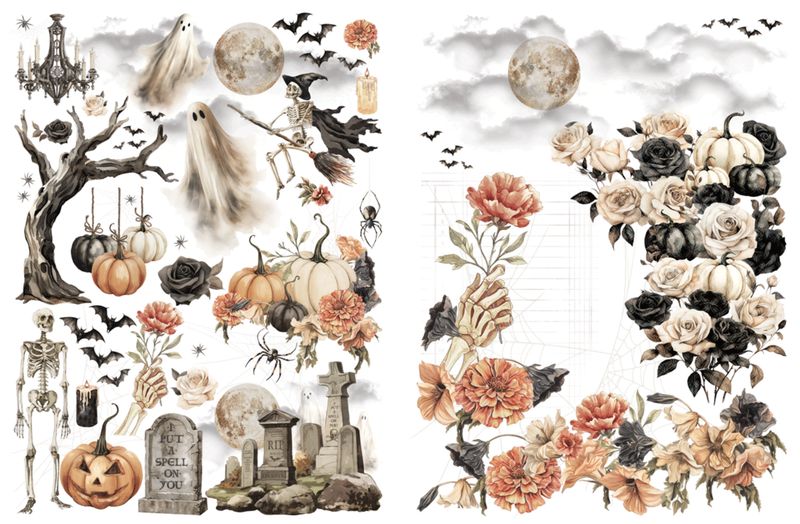 Ghostly Greetings - Graphic 45 Rub-On Transfers