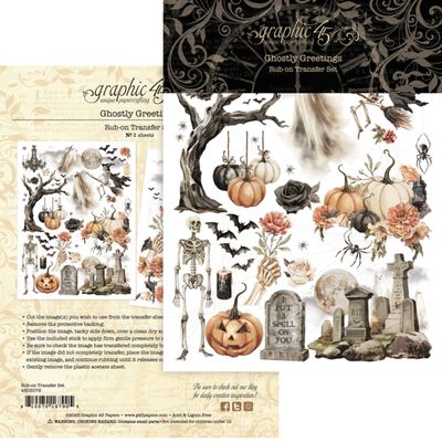Ghostly Greetings - Graphic 45 Rub-On Transfers
