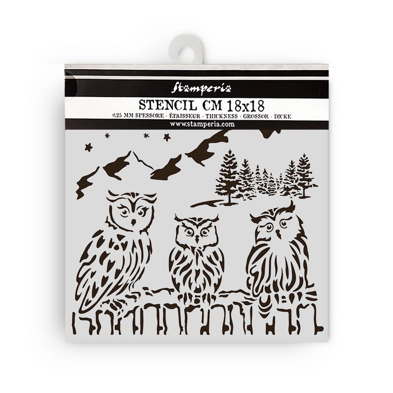 The Owl's House Owls Stencil - Stamperia