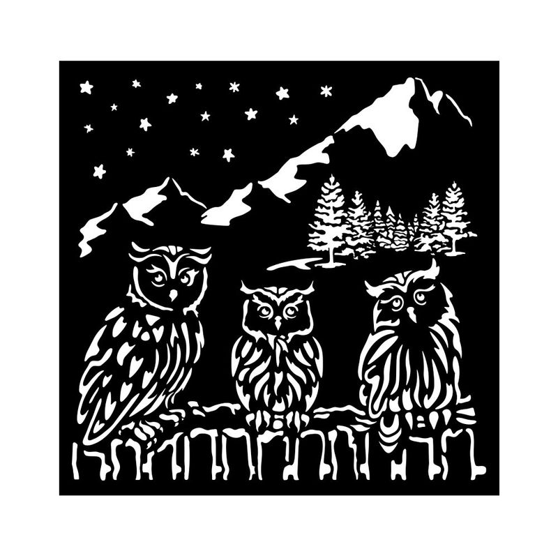The Owl&#39;s House Owls Stencil - Stamperia