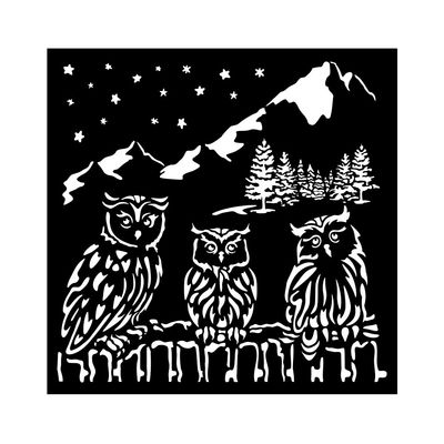 The Owl&#39;s House Owls Stencil - Stamperia