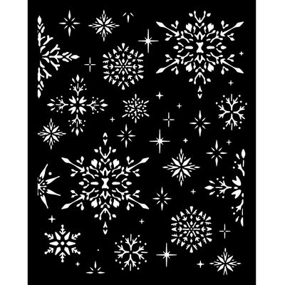 The Owl&#39;s House Snowflakes Stencil - Stamperia