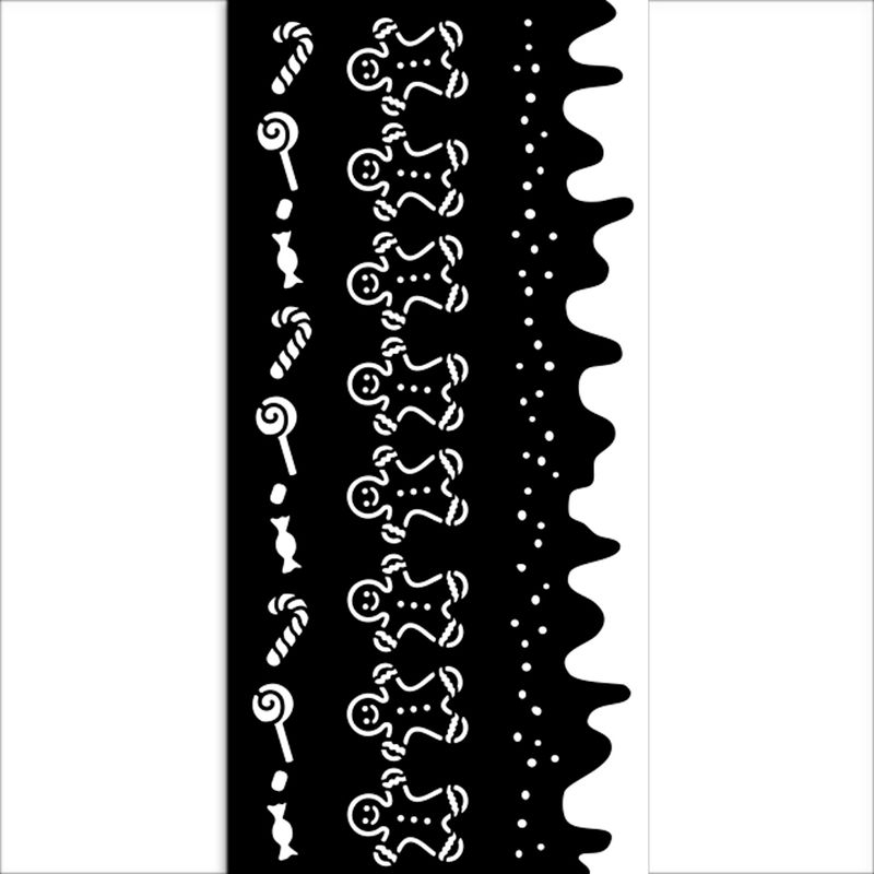 Candy Christmas Stripes Stencil - Stamperia
