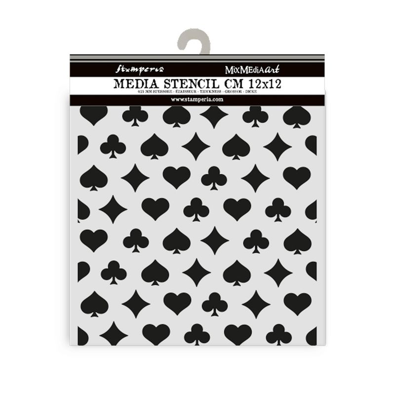 Alice in Christmas Poker Cards Stencil - Stamperia