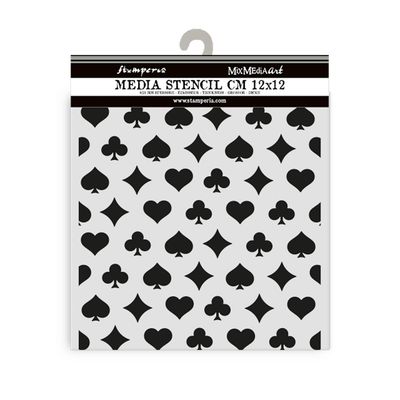 Alice in Christmas Poker Cards Stencil - Stamperia