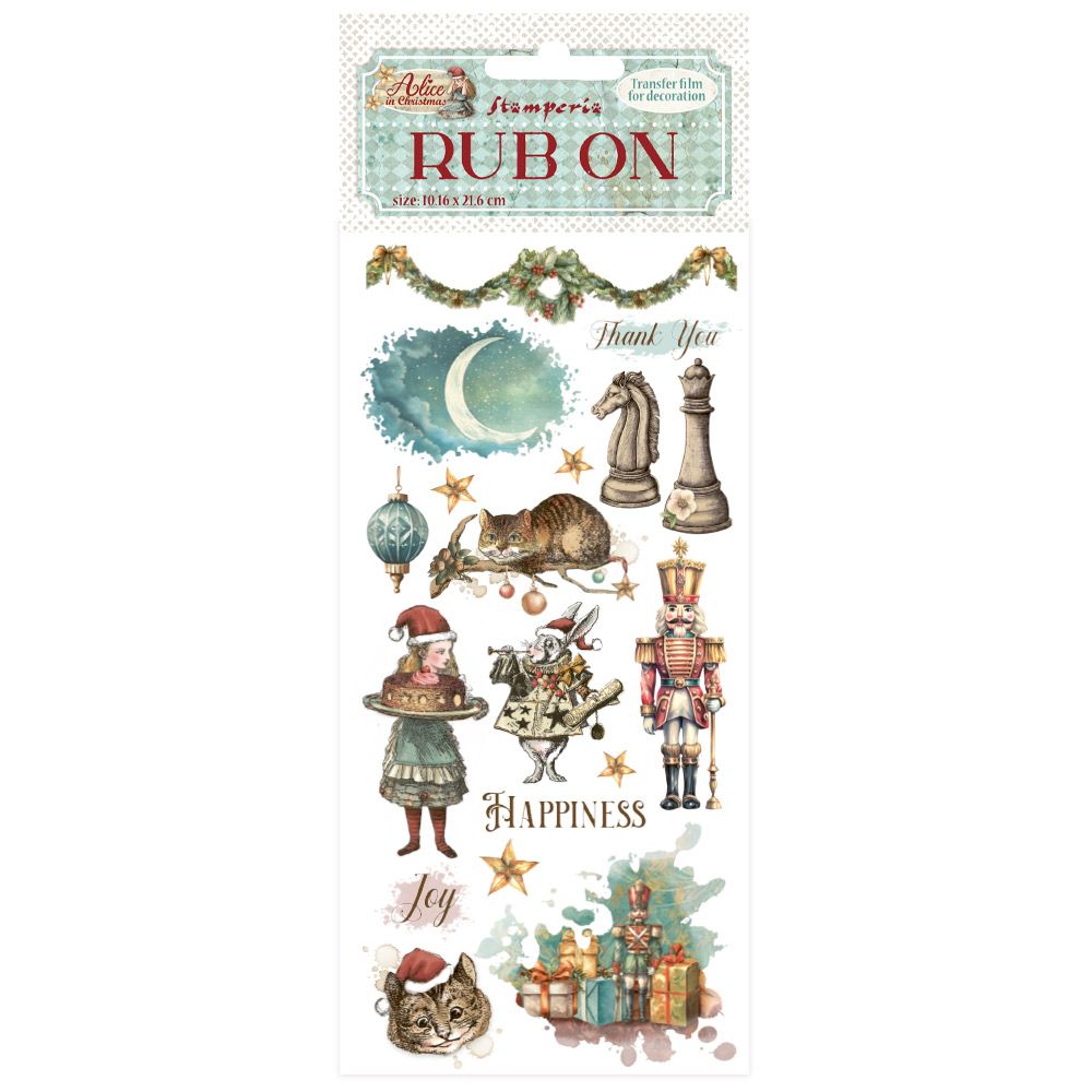 Alice in Christmas - Stamperia Rub Ons, Design: Happiness