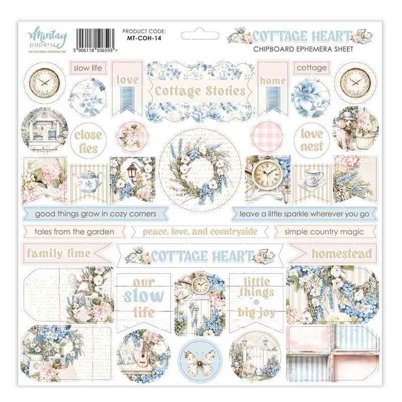 Cottage Heart Chipboard Ephemera - Mintay Papers