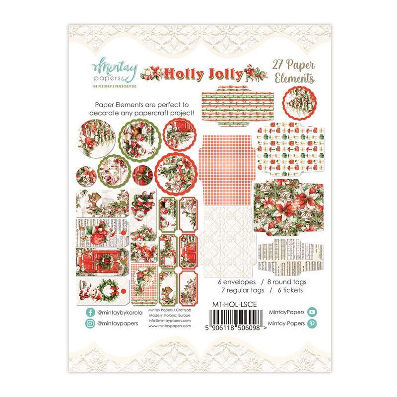 Holly Jolly Paper Elements - Mintay Papers
