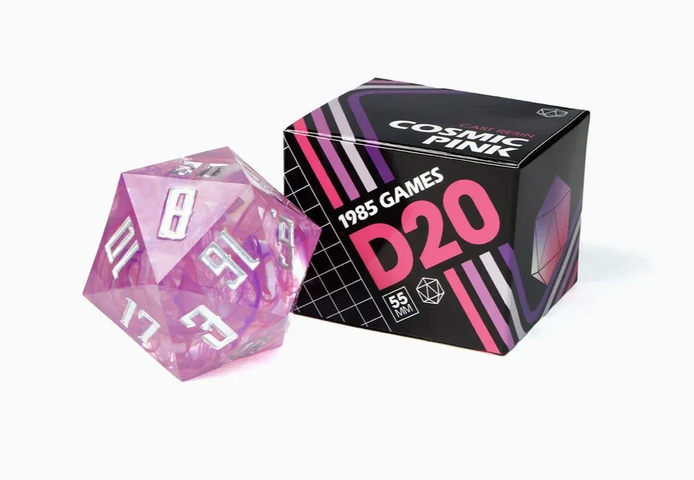 Sharp Edge D20 Die - Cosmic Pink - 1985 Games