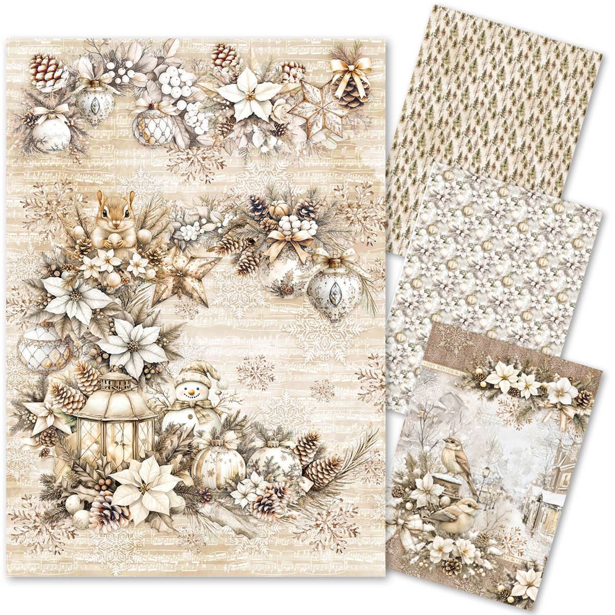Winter Season A4 Mixed Rice Paper 4/pkg - Ciao Bella