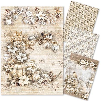 Winter Season A4 Mixed Rice Paper 4/pkg - Ciao Bella