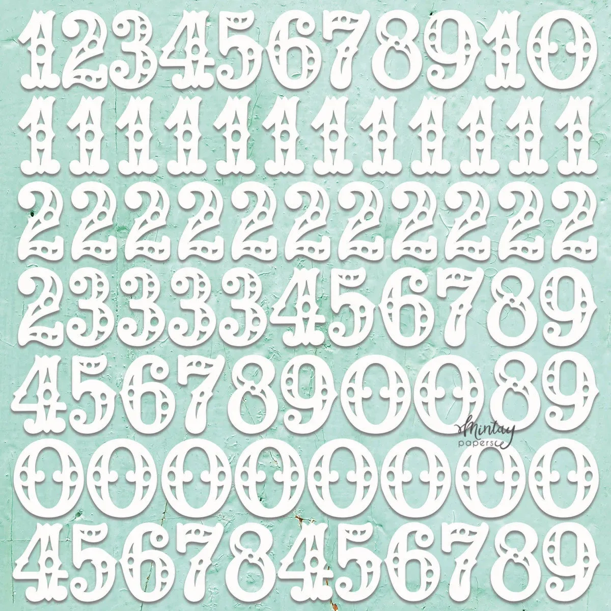 Numbers Set Chippies - Mintay