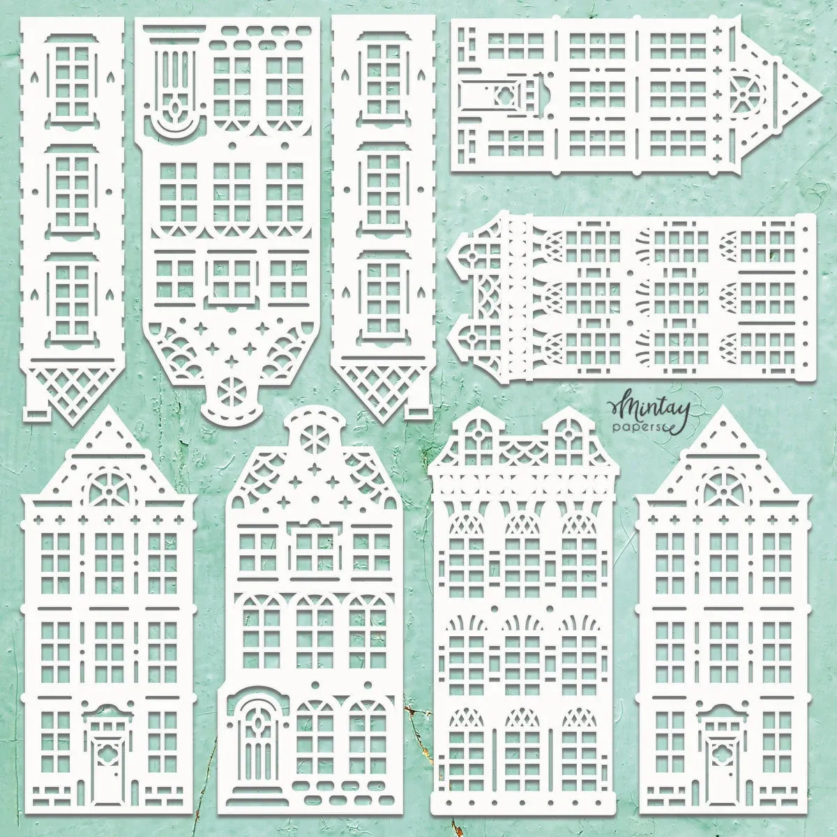 Tenement Houses Chipboard - Mintay