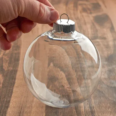 100mm Hollow Clear Plastic Ball Ornament