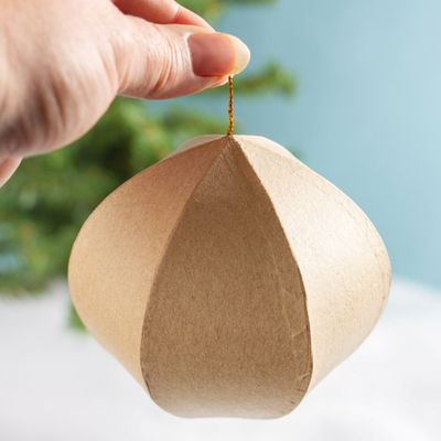 Paper Mache 6 Sided Ornament