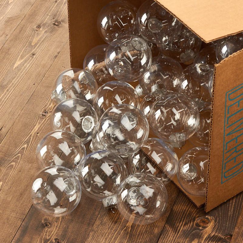 67mm Hollow Clear Plastic Ball Ornament