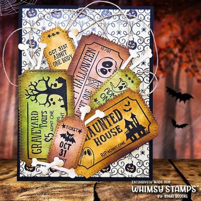 Terrific Halloween Tickets Clear Stamp - Whimsy Stamps