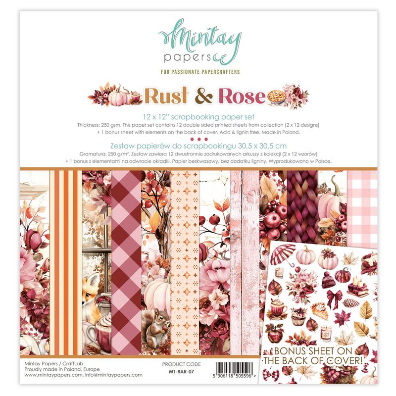 Rust &amp; Rose 12x12 - Mintay Papers