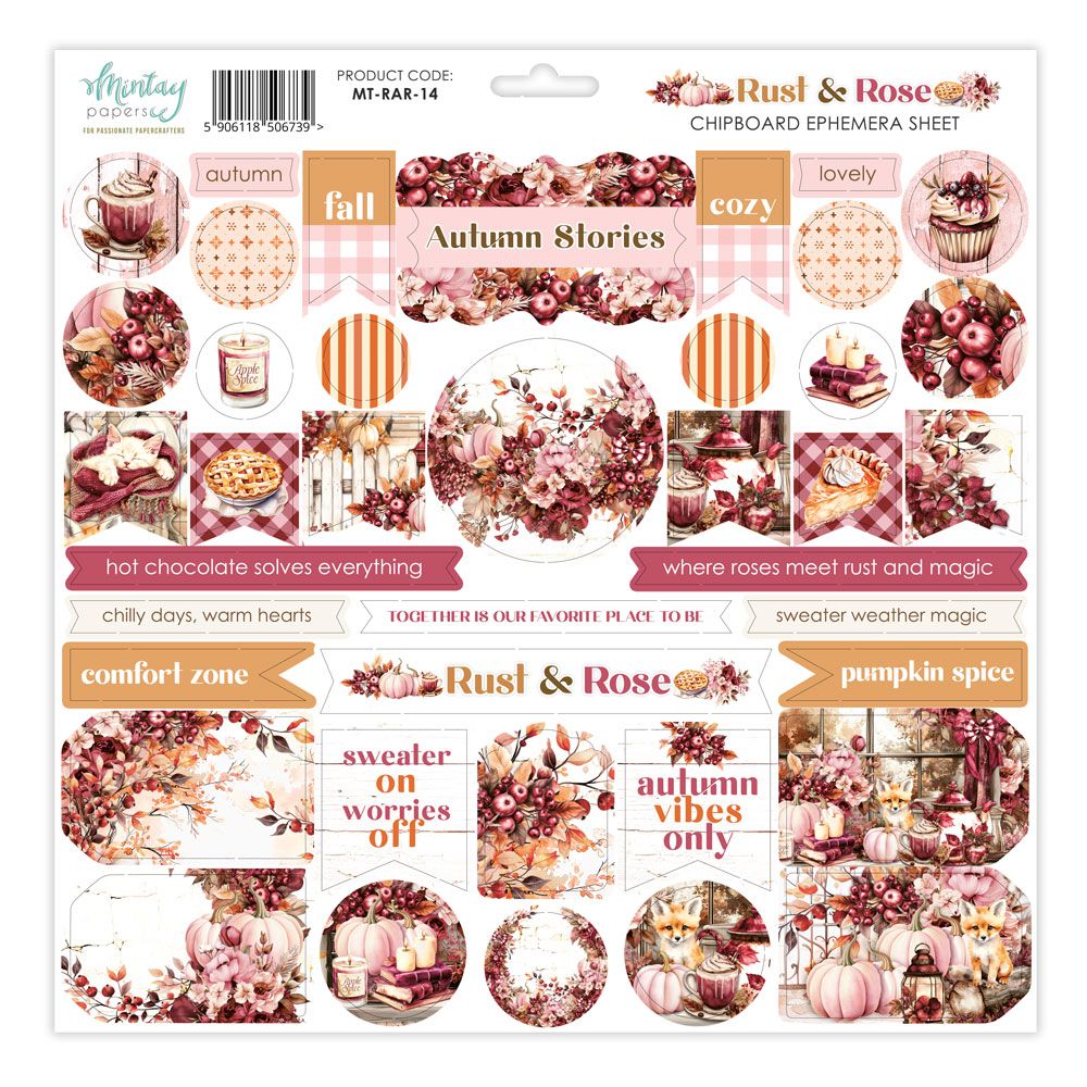 Rust &amp; Rose Chipboard Ephemera - Mintay Papers