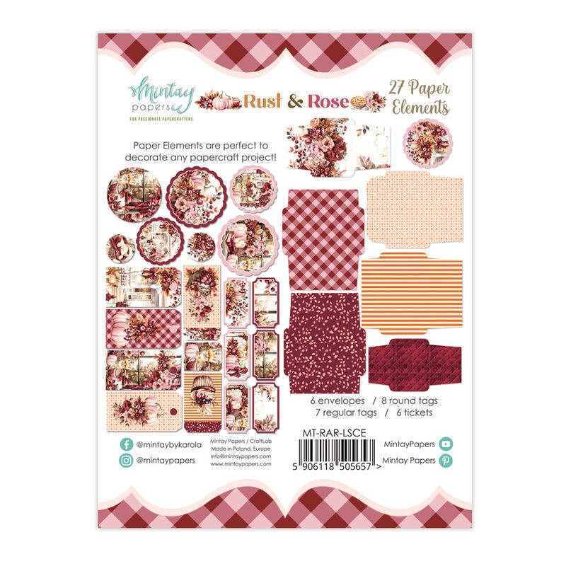 Rust &amp; Rose Paper Elements - Mintay Papers