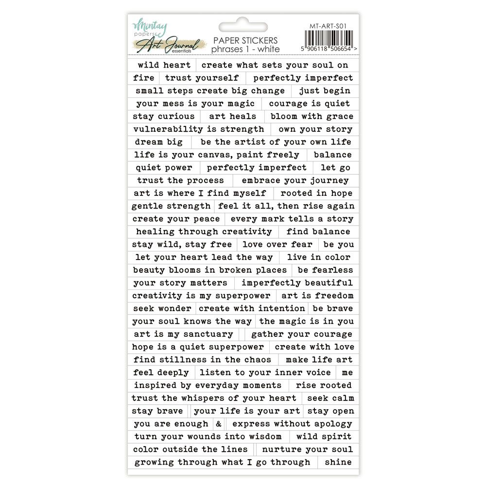 Phrases Paper Stickers - Mintay Papers, Color: White