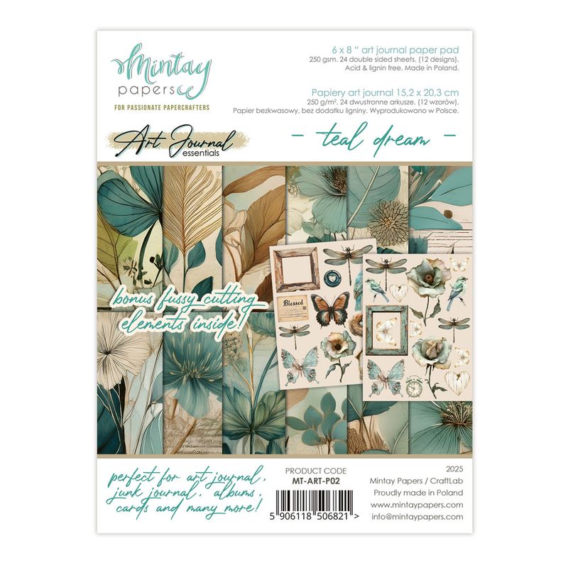 Teal Dream 6x8 Art Journal Paper Pad - Mintay Papers
