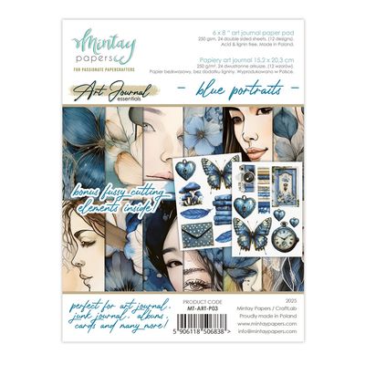 Blue Portraits 6x8 Art Journal Paper Pad - Mintay Papers Blue Portraits 6x8 Art Journal Paper Pad - Mintay Papers