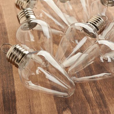 Clear Acrylic Fillable Light Bulb Ornament