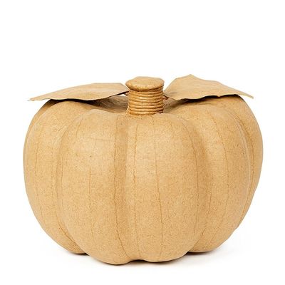 Paper Mache Pumpkin with Leaves
