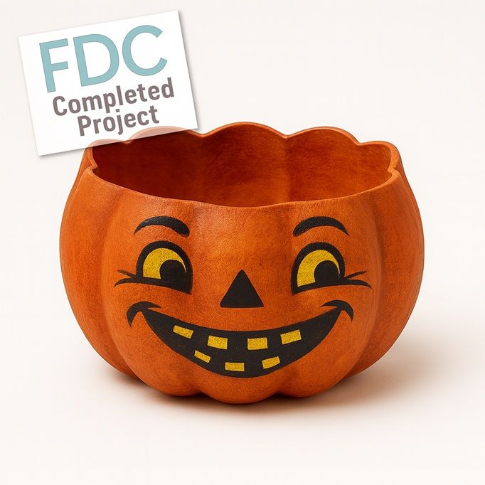 Paper Mache Pumpkin Bowl