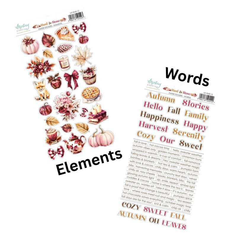 Rust &amp; Rose Stickers - Mintay Papers