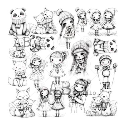 Christmas Coloring for Ephemera Die Cuts - ABStudio