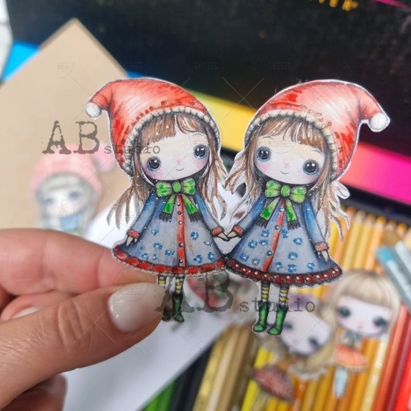 Christmas Coloring for Ephemera Die Cuts - ABStudio