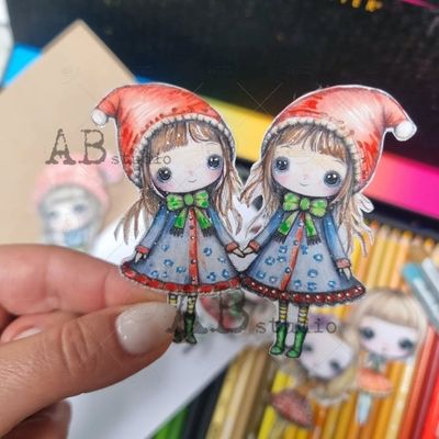 Christmas Coloring for Ephemera Die Cuts - ABStudio