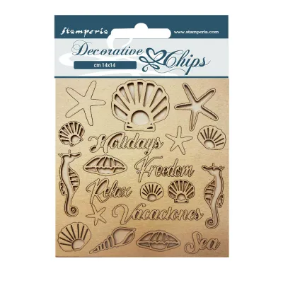 Blue Dream - Shells Decorative Chips - Lady Vagabond Collection - Stamperia